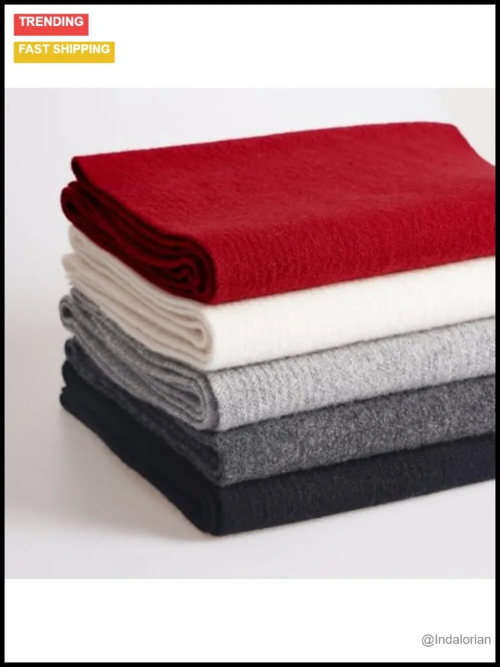 100% Merino Wool Knit Scarf Unisex Cold Weather Neck Warmer